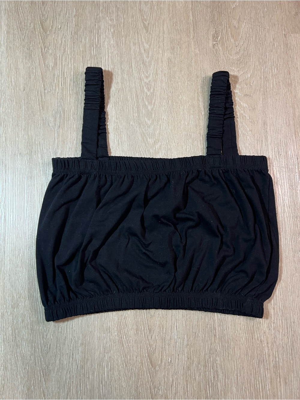 Black Ruched Crop Minimalist Summer Festival Chic Tank Top